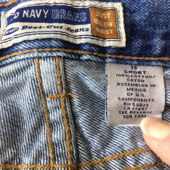 Vintage 90s Old Navy Boot Cut Jeans Heavyweight 100 Cotton 14S Made USA - Picture 4 of 5